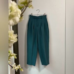 Wilfred Effortless Teal High-Waist Pleated Trousers - Size 0